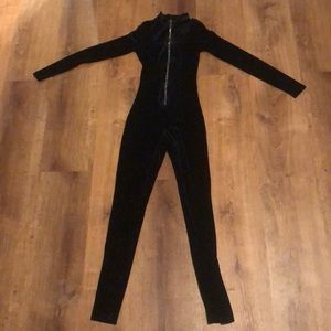 Black velvet body suit